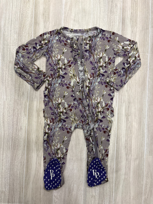3-6m Posh Peanut Purple Floral Footed Pajama