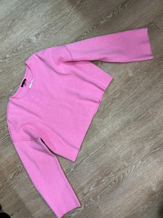 womens-medium-pink-crop-sweater