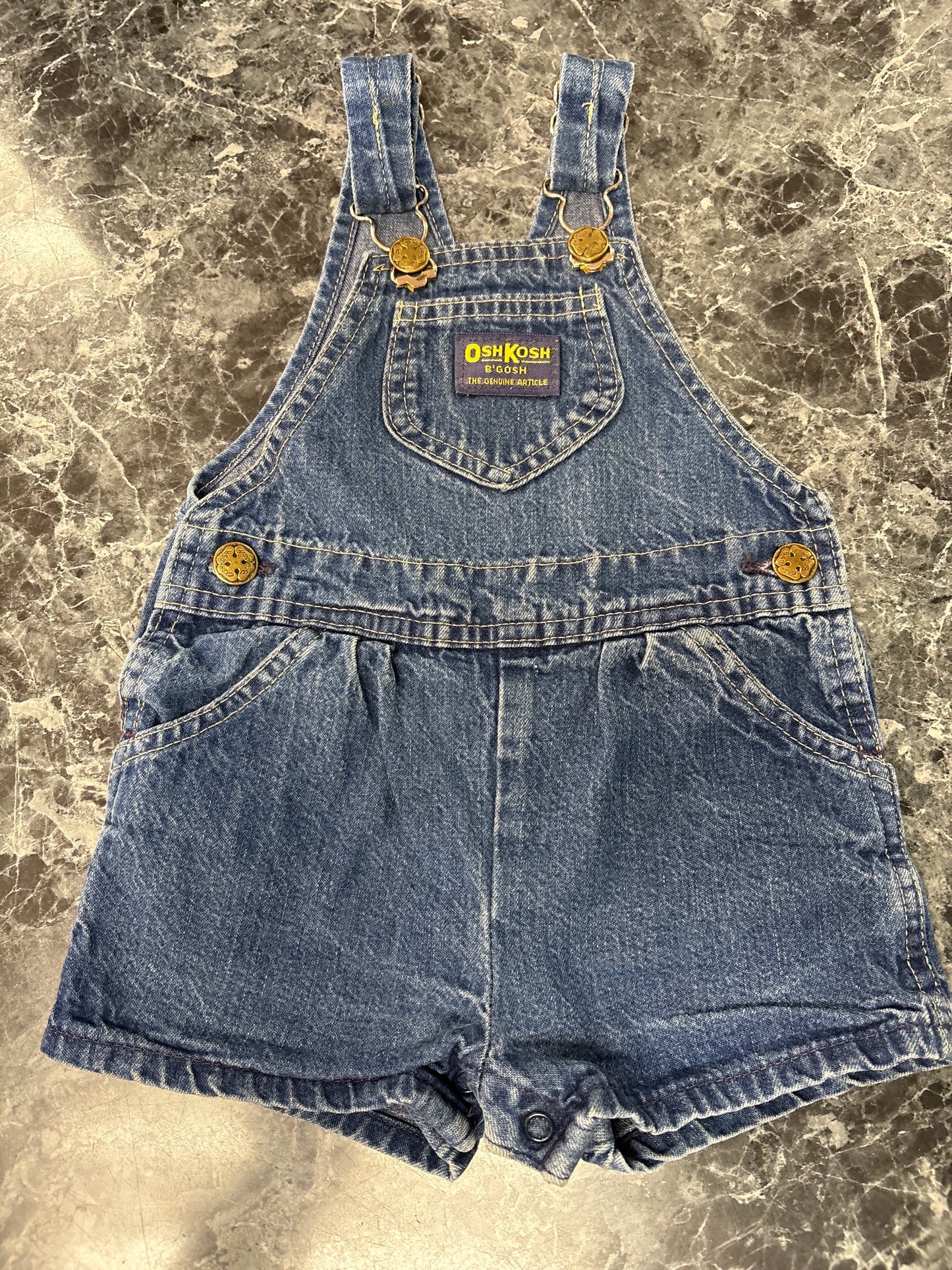 18m Vintage OshKosh Pleated Short Overalls