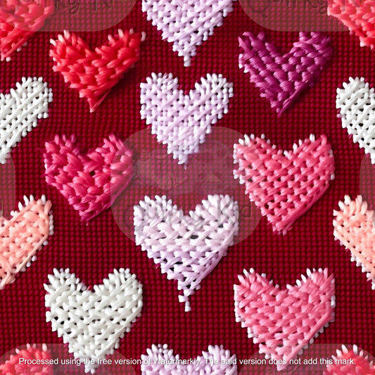 Pre-Order Print - Faux Cross Stitch Hearts