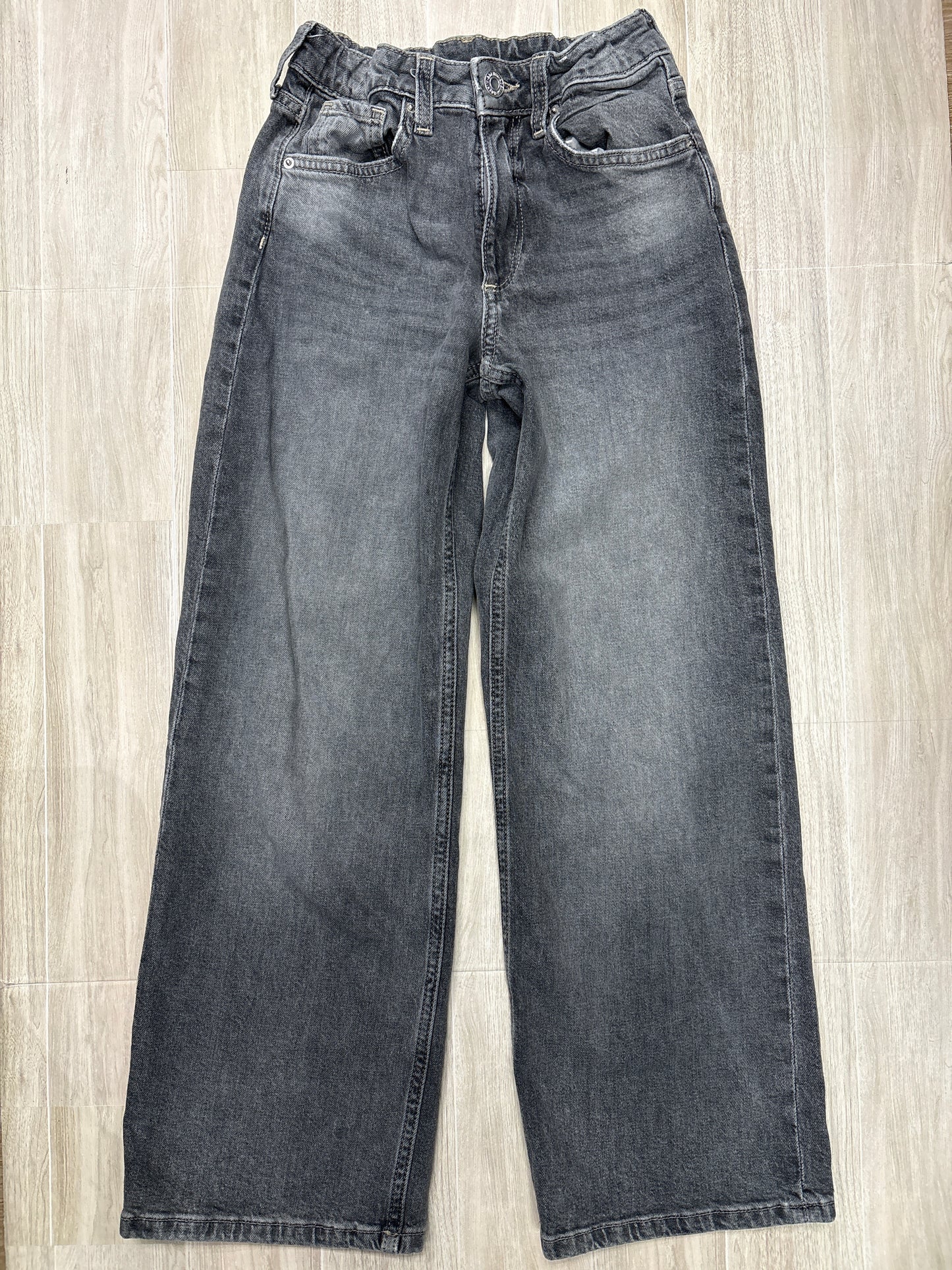 10 Grey Wash Wide Leg Denim