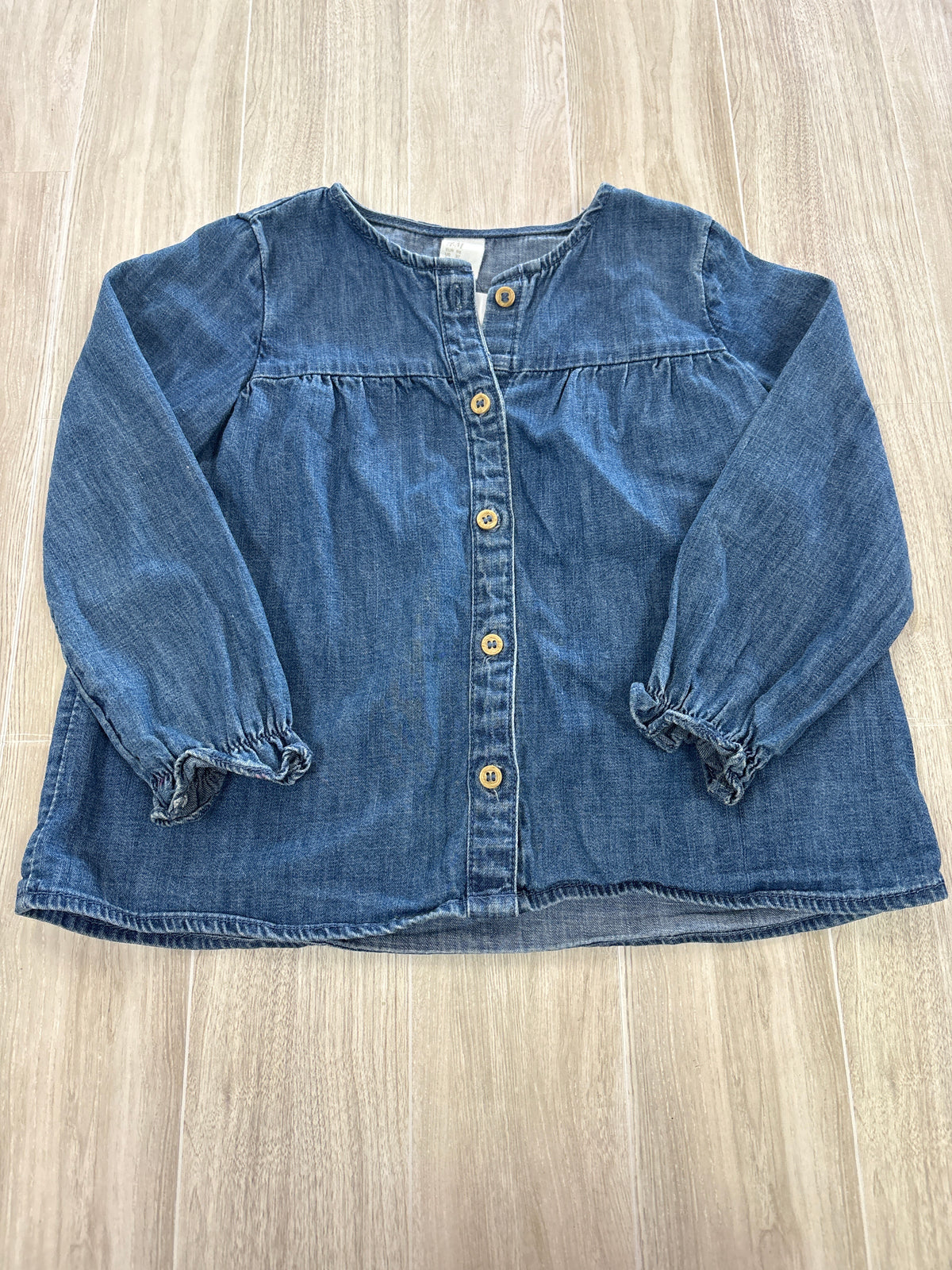 3T Denim Button Long Sleeve Top