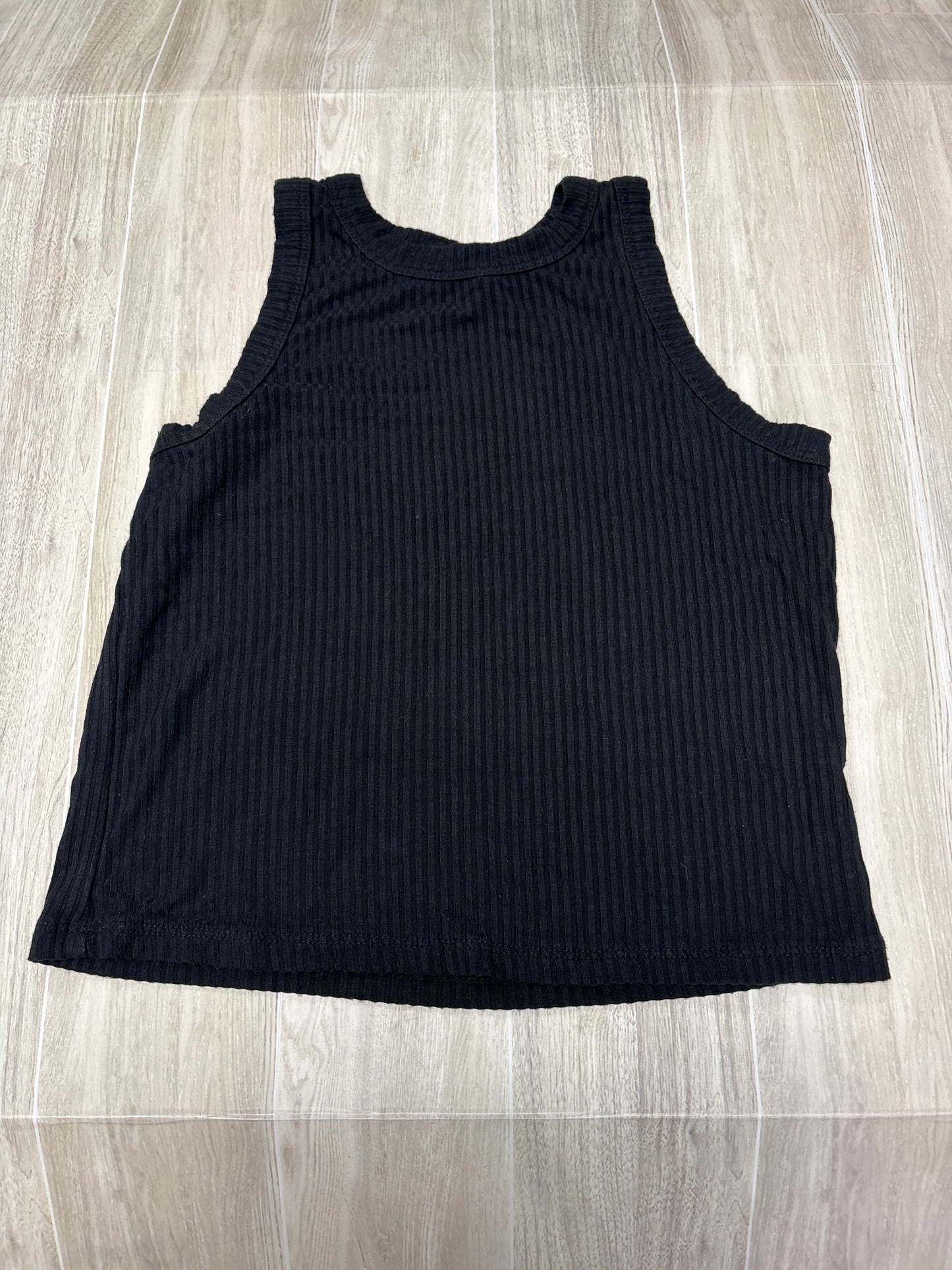 10/12 Black Ribbed High Neck Tank Top