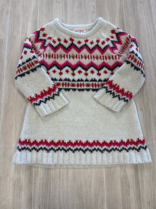 18m Cream Shimmer Patterned Knit Sweater Dress