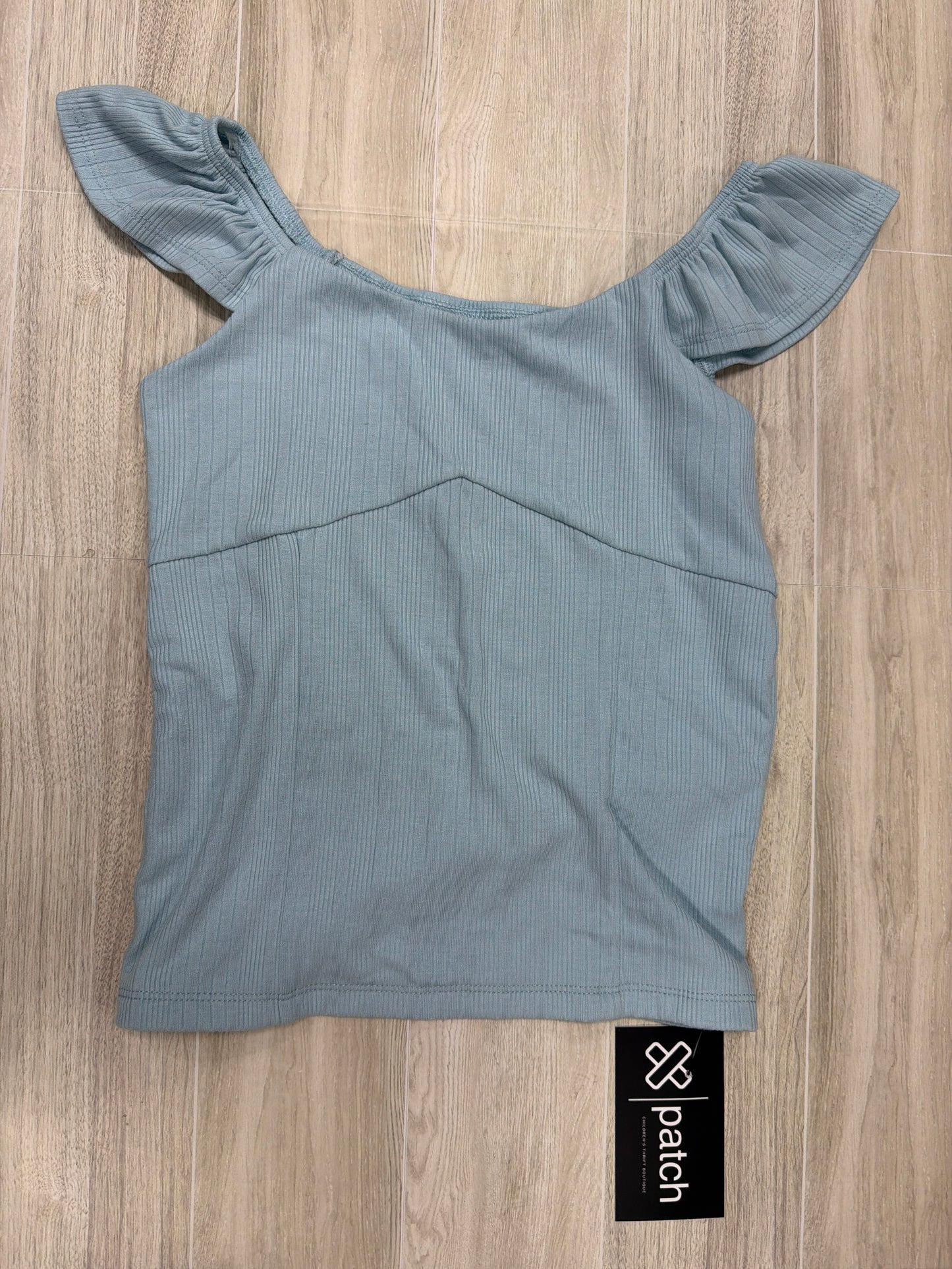 8 Baby Blue Ribbed Tank Top