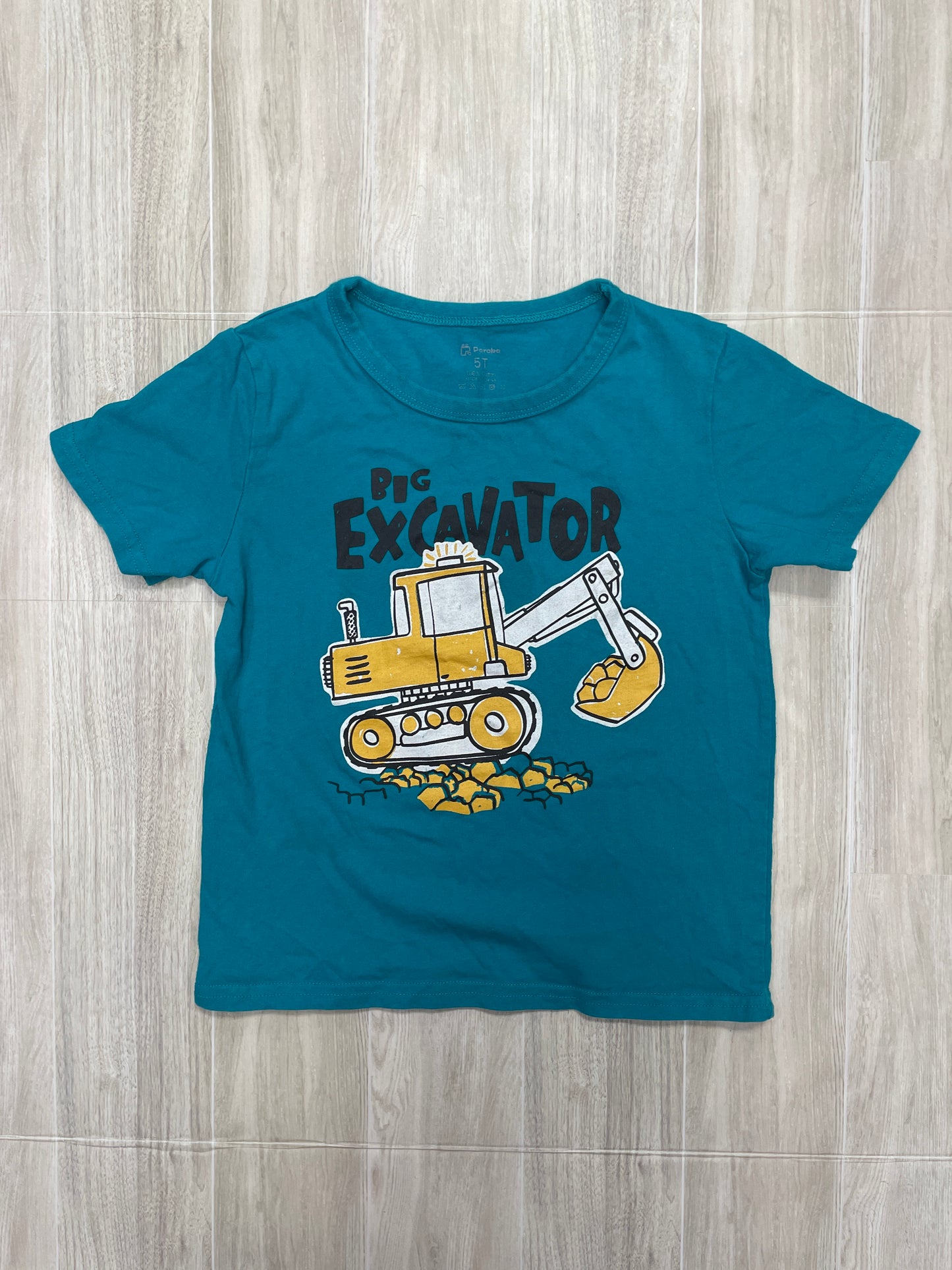 5T Teal Big Excavator Graphic Tee