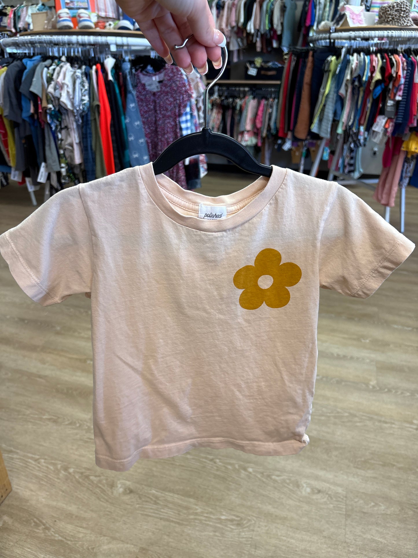 3T Polished Prints Peach Flower Let Love Grow Graphic Shirt