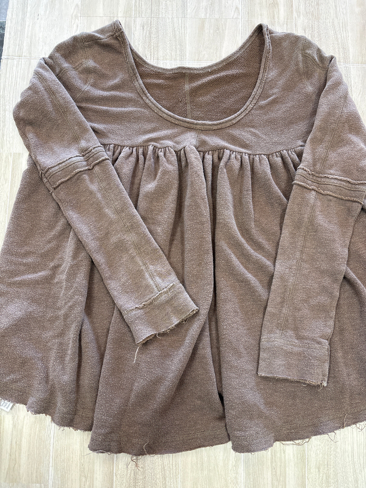 Womens Large Brown Oversized Long Sleeve