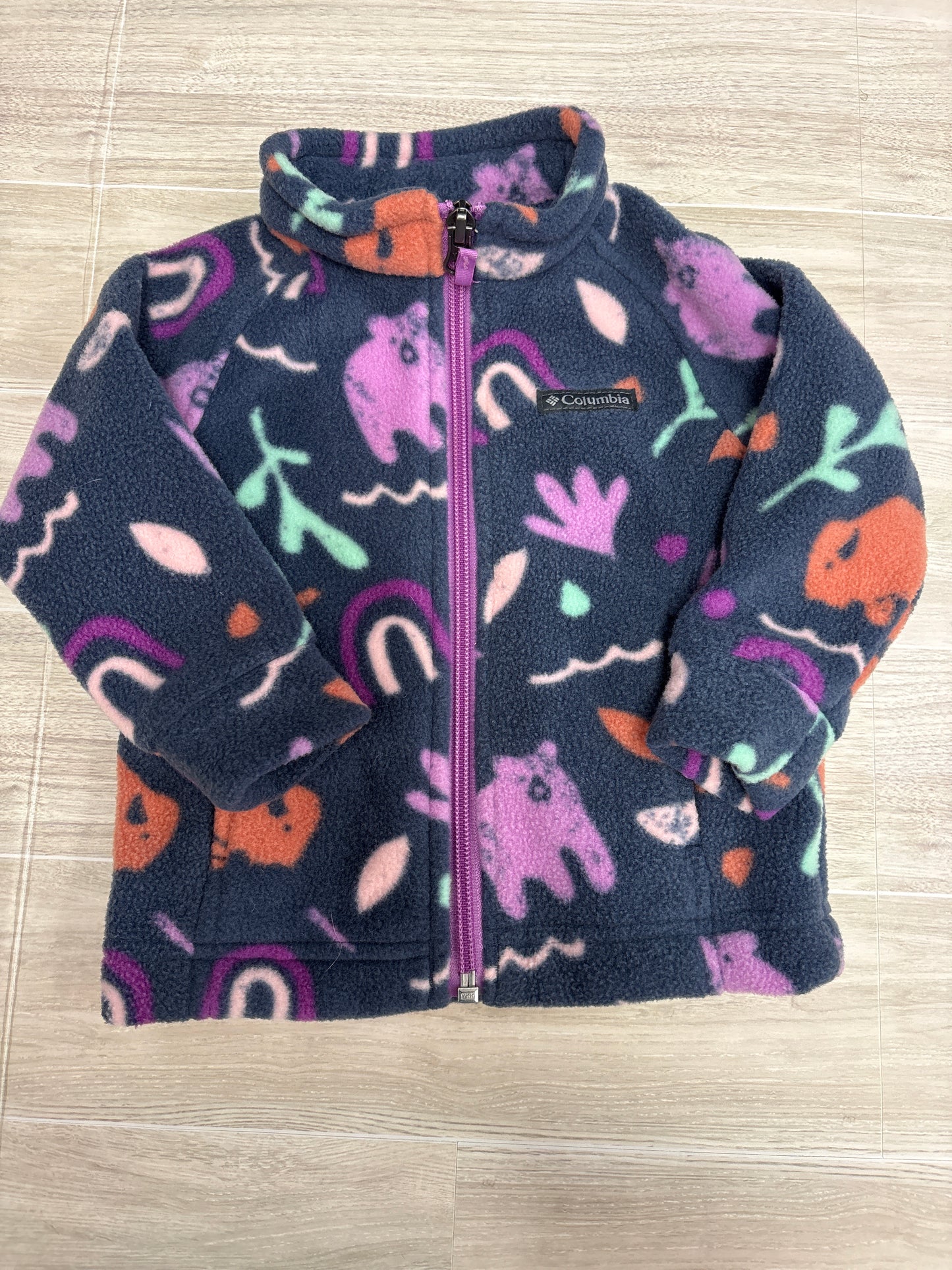 6-12m Columbia Navy Rainbow Floral Zip Up Jacket
