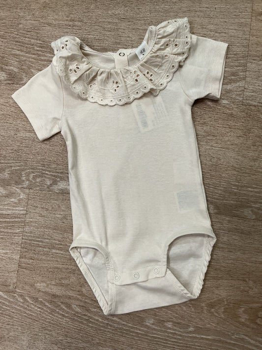 NWT 18m Beige Laced Collar Onesie