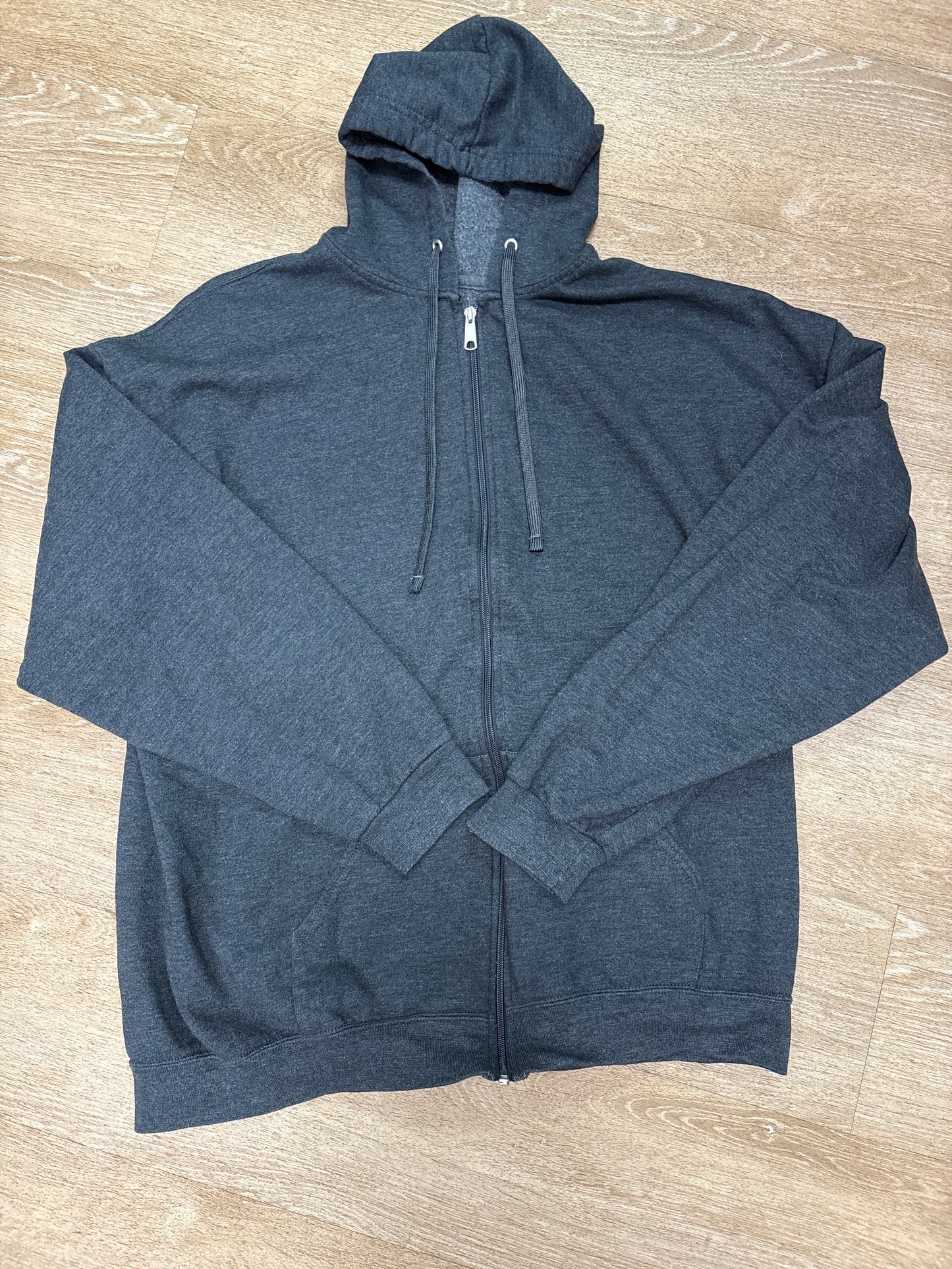 Womens 2XL Charcoal Grey Zip Up Hoodie