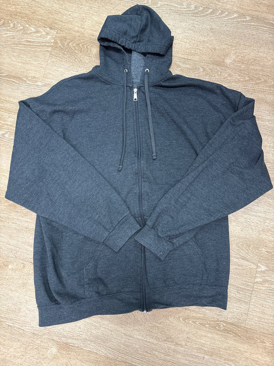 Womens 2XL Charcoal Grey Zip Up Hoodie