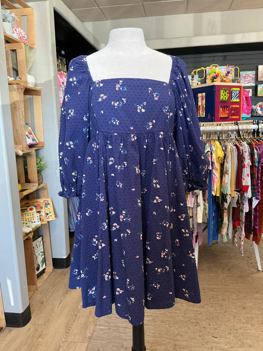 Womens Large Altar'd State Blue Floral Dress