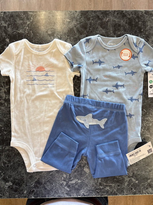 NWT 6m Shark 3 Piece Set
