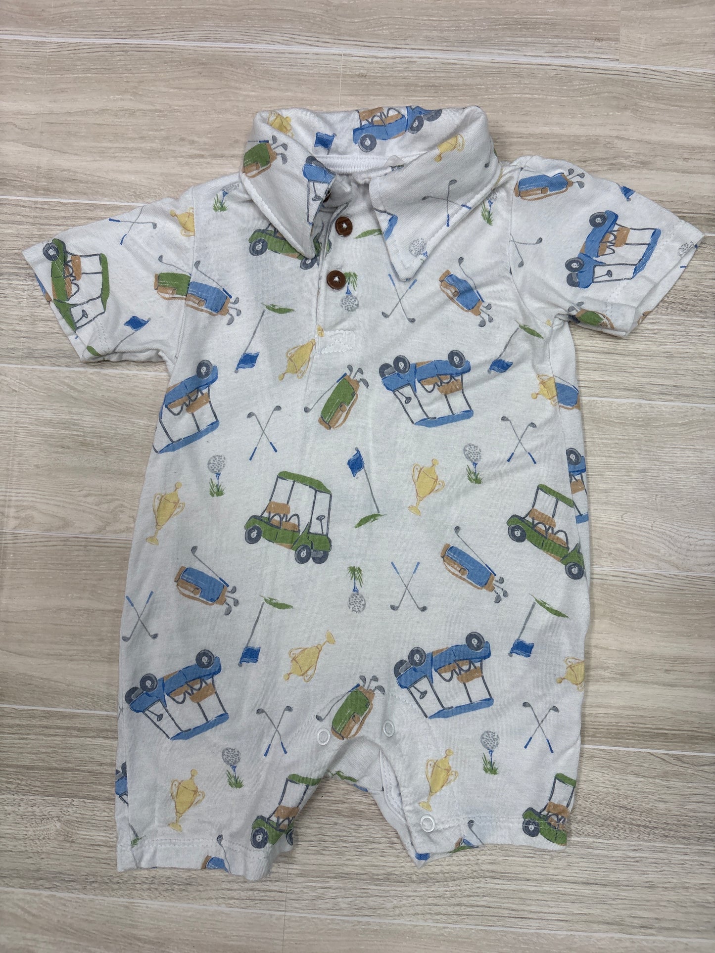 6-9m Milkberry Golfer Button Romper