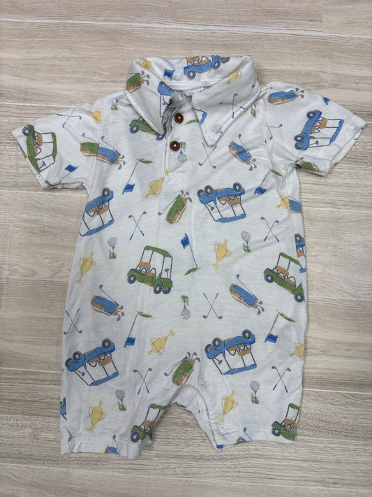 6-9m Milkberry Golfer Button Romper