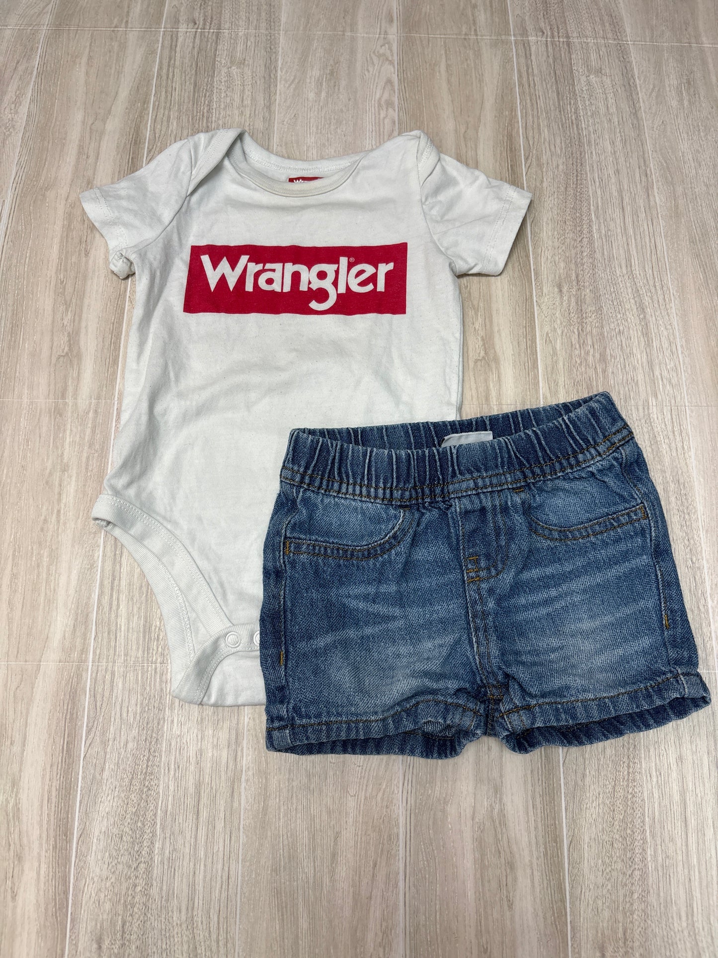 9m Wrangler Onesie (Blemish) + Denim Shorts Set