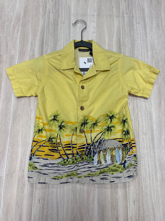5T Yellow Surfing Button Up Shirt