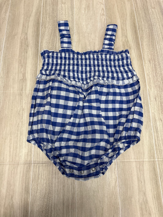 NWT 3-6m Blue Checkered Tank Romper