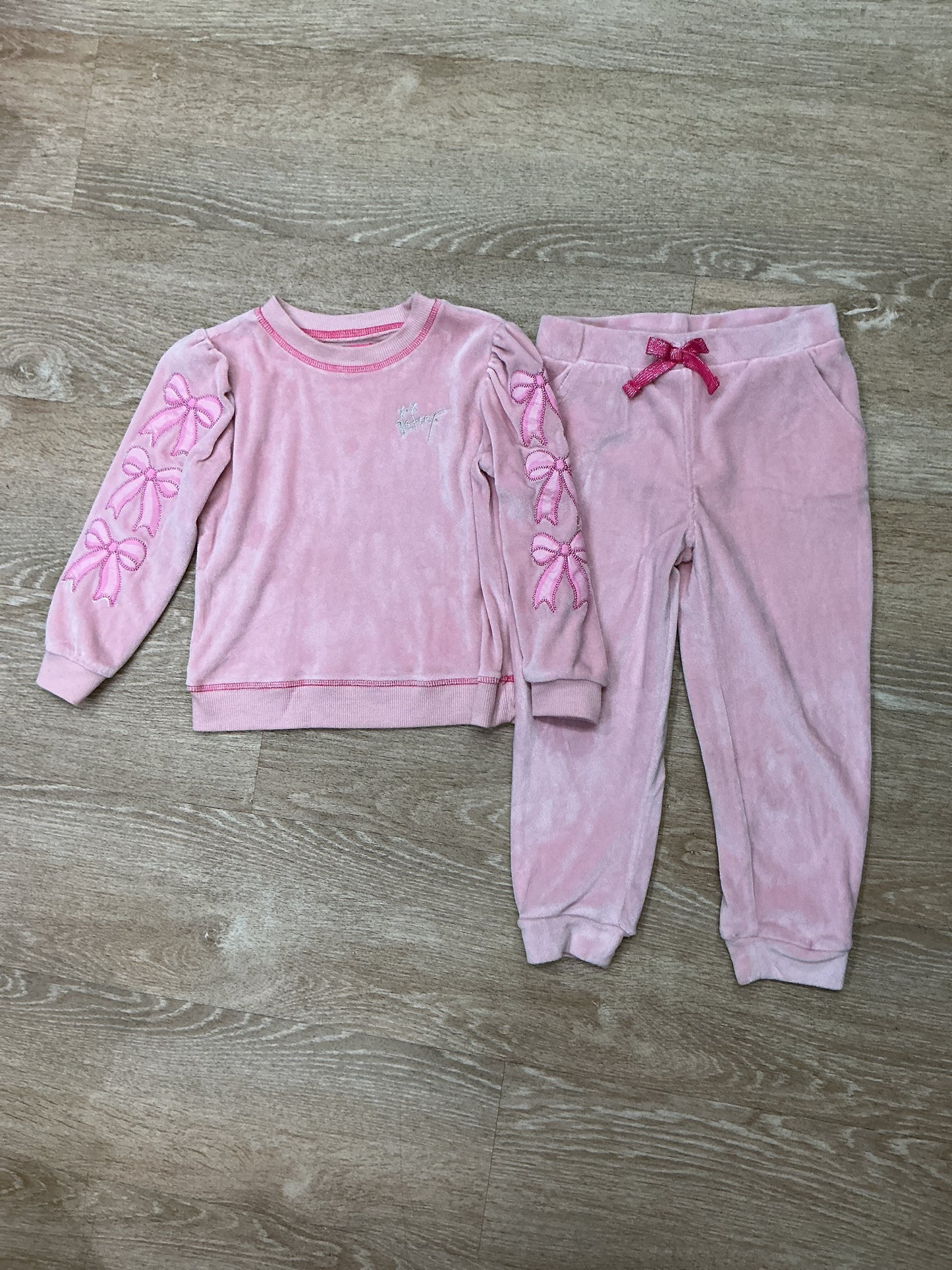 4T Betsy Johnson Pink Velour 2 Piece Track Suit