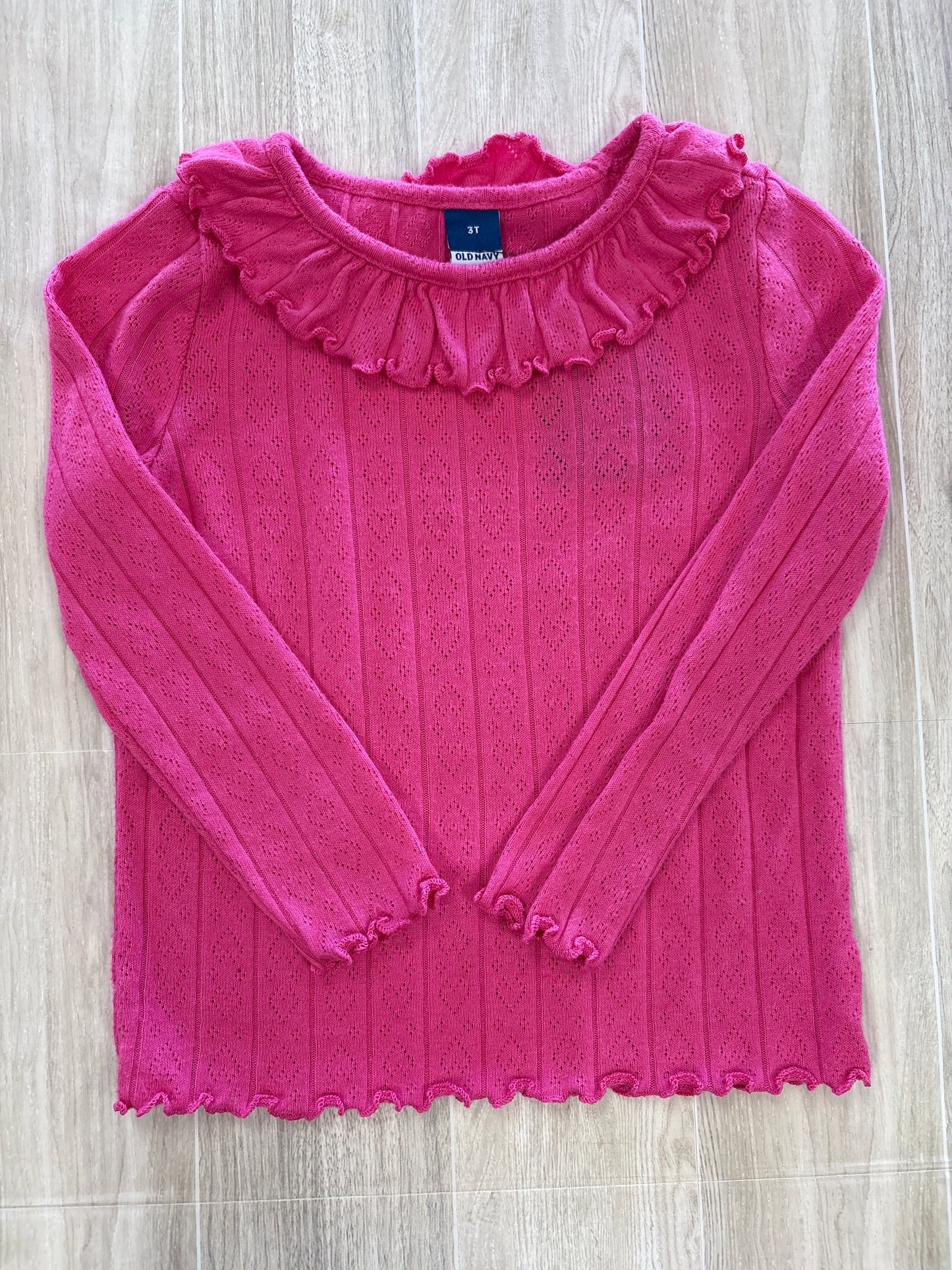 4T Hot Pink Eyelet Long Sleeve