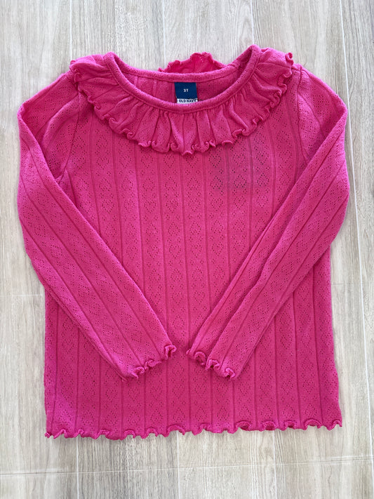 4T Hot Pink Eyelet Long Sleeve