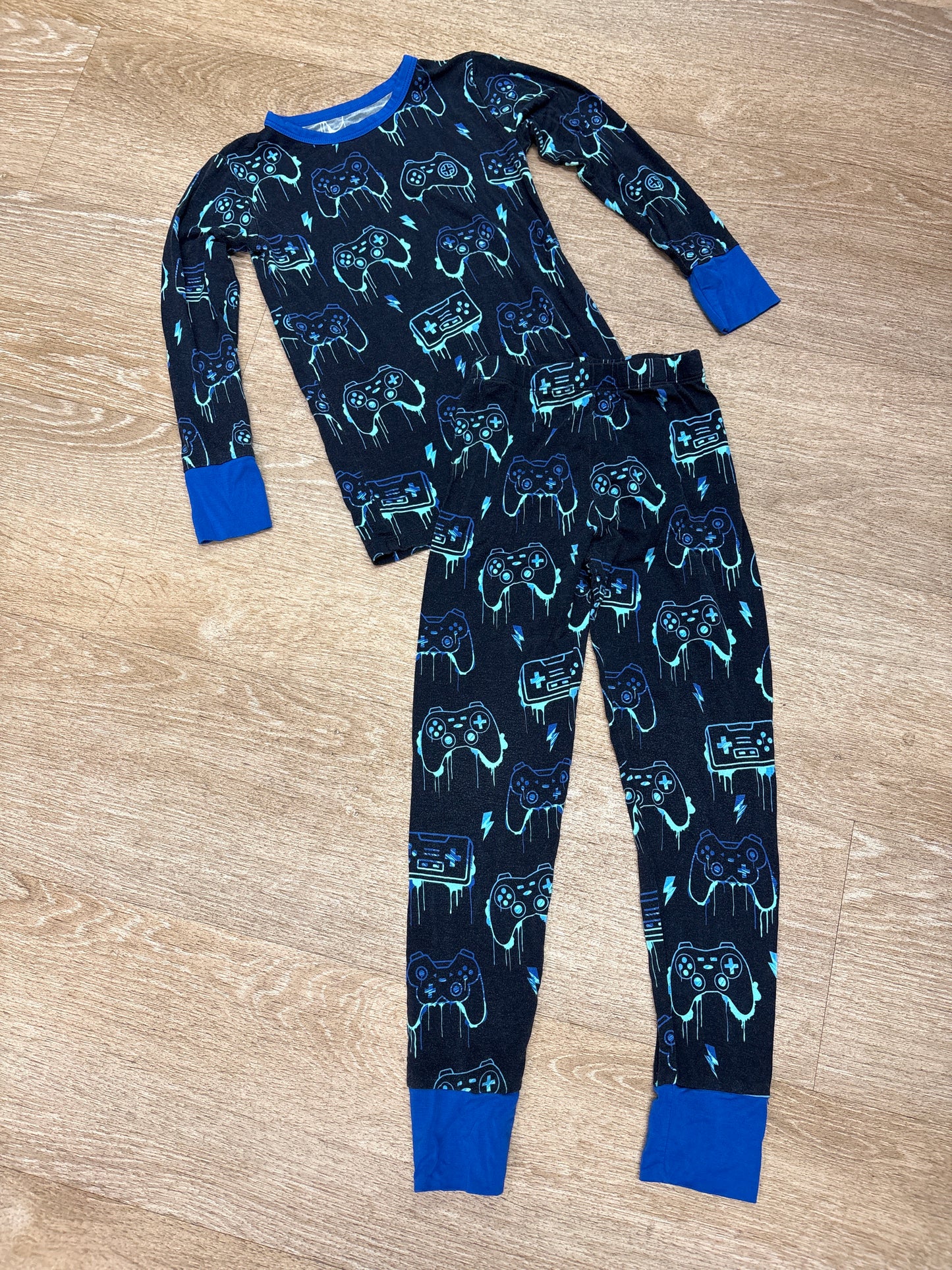 4T Birdie Bean Black/Blue Controller Pajama Set