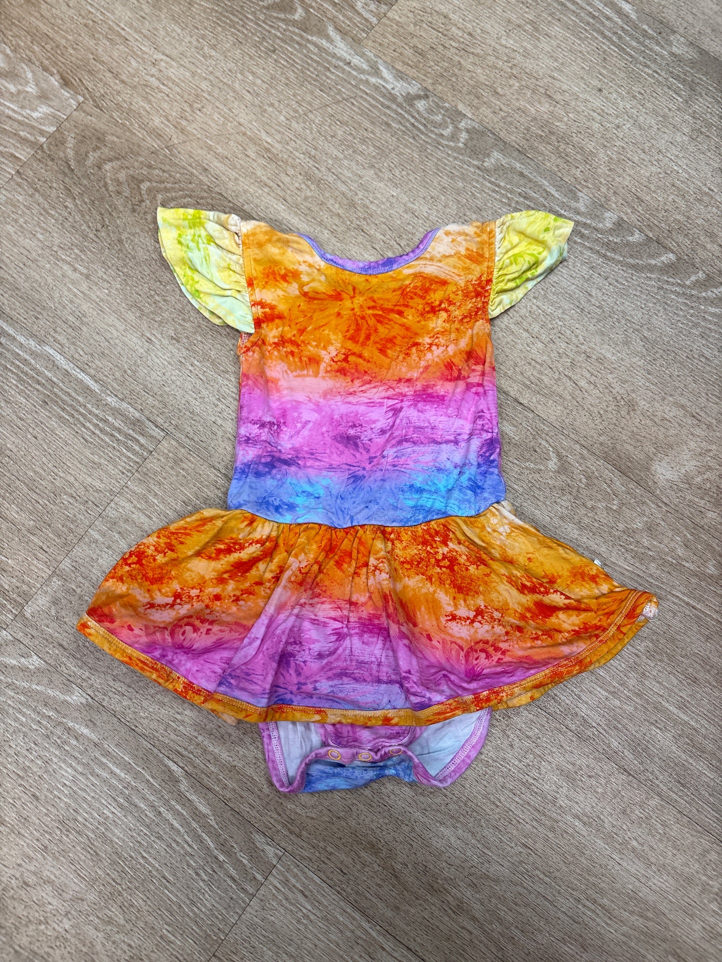 18-24m Multi Bright Tye Dye Onesie Dress