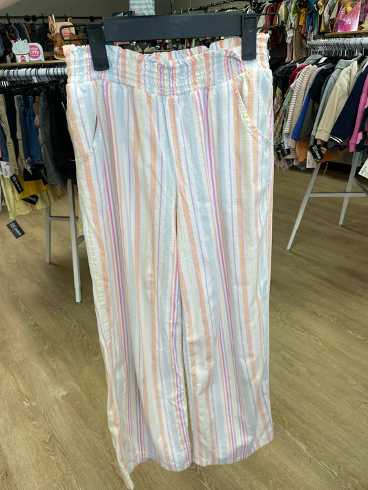10/12 Pastel Striped Linen Wide Leg Pants