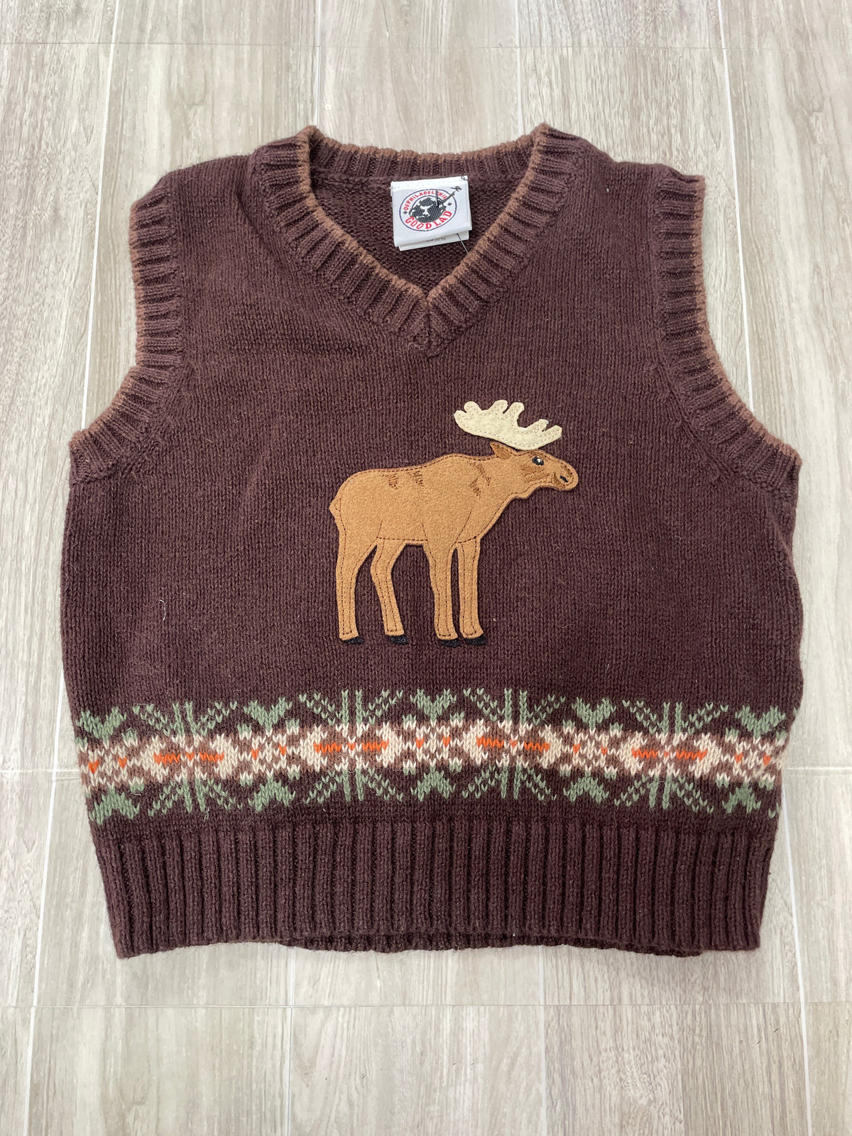 12m Brown Knit Moose Vest
