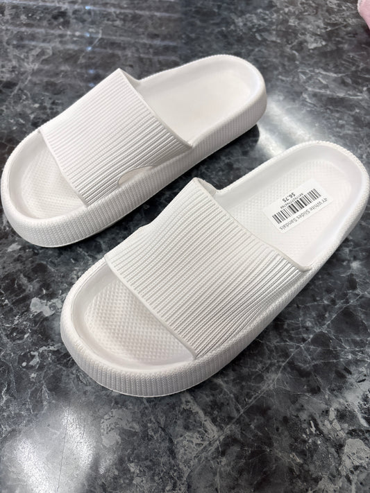 4Y White Slides Sandals