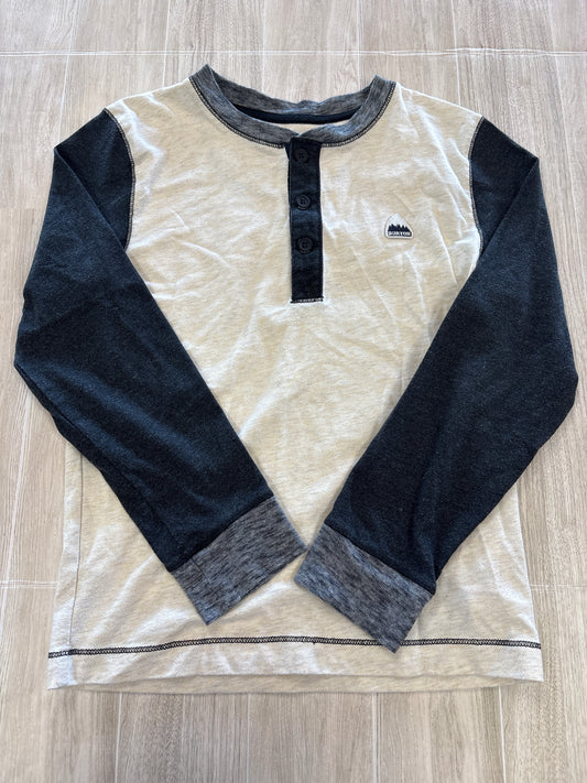8 Burton Cream/Grey Button Long Sleeve