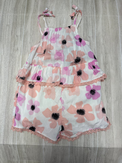 NWT 3T Cream/Pinks Floral Romper