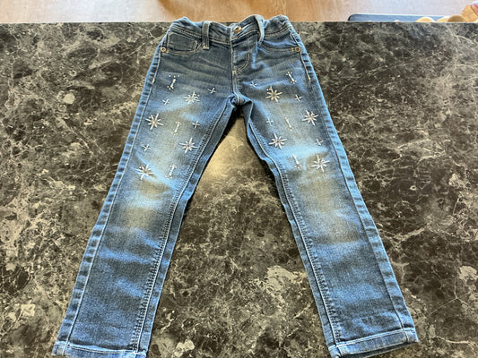 4T Denim Pant with Snowflake Detail