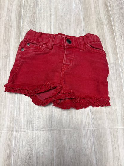 18m Red Eyelet Denim Short