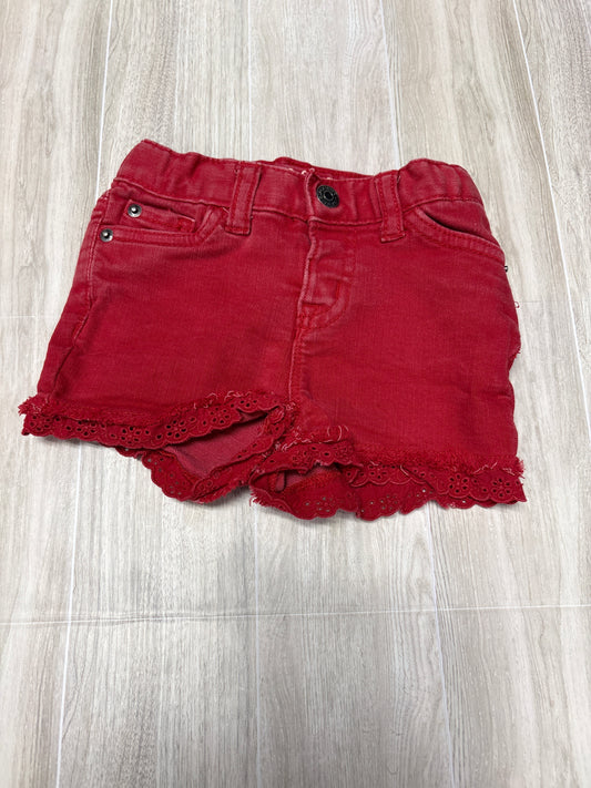 18m Red Eyelet Denim Short