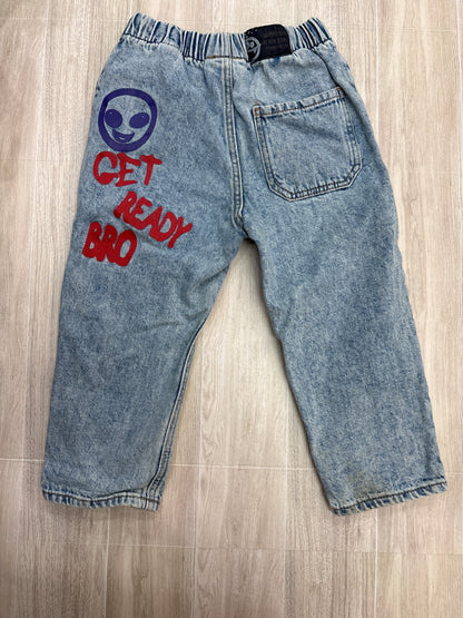 2/3 Zara Graffiti Graphic Denim
