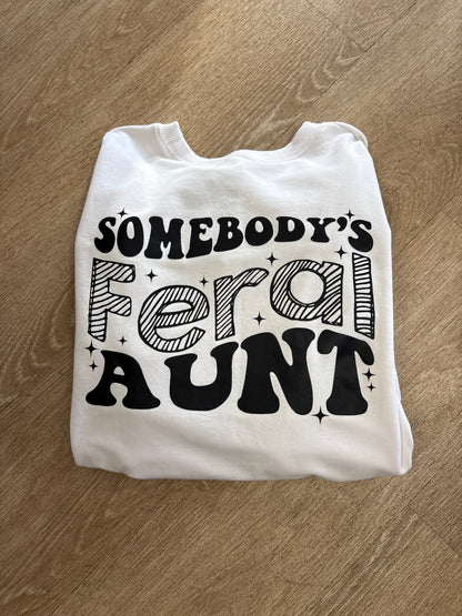 Womens Medium Somebodys Feral Aunt Lightweight Crewneck - Blemish
