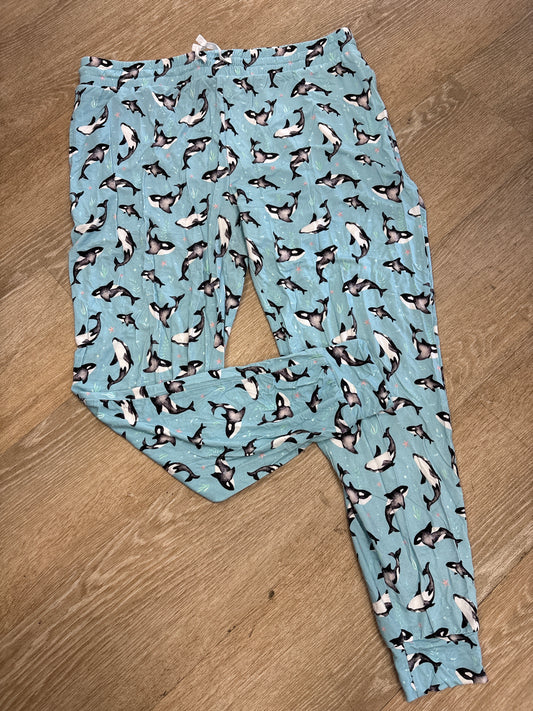Womens Large The Sleepy Sloth Blue Whale Pajama Pant