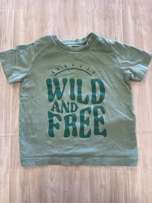 18m Olive Wild And Free Graphic Tee