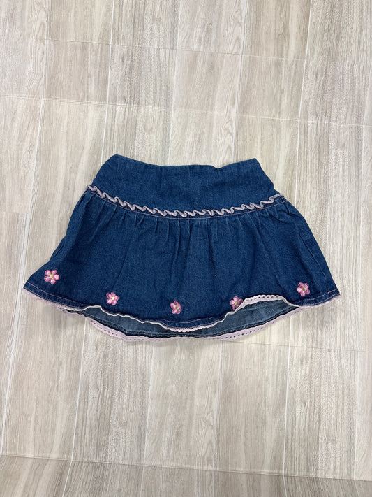 18m Denim Flower Embroidered Skort
