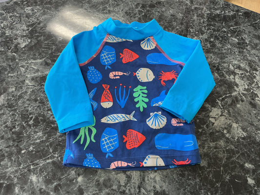 3-6m Baby Boden Sea Creature Long Sleeve Swim Shirt
