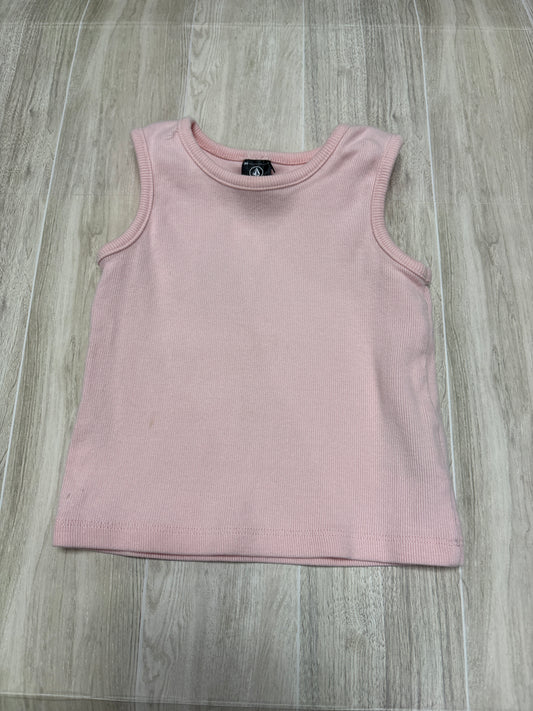 24m Pink Ribbed High Neck Tank