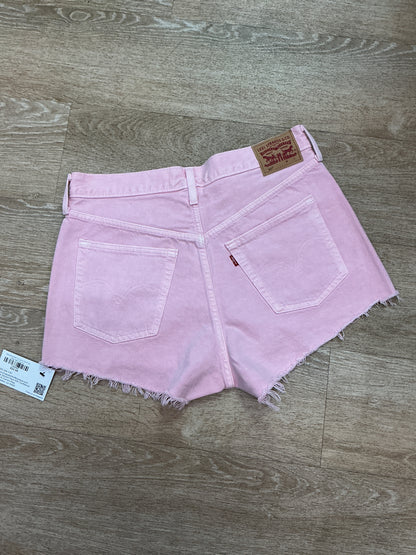Womens NWT 31 Levis 501 Pink Raw Hem Shorts