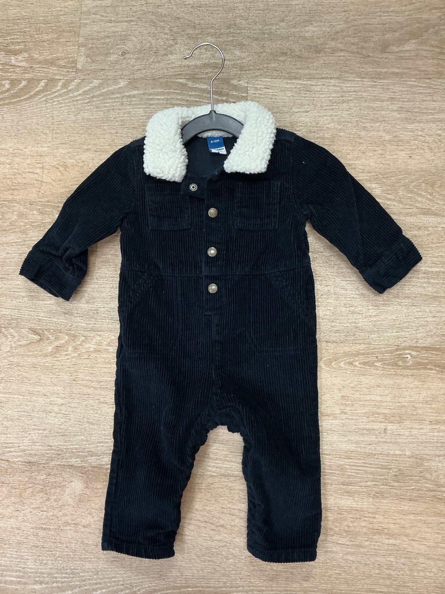 6-12m Navy Corduroy Romper