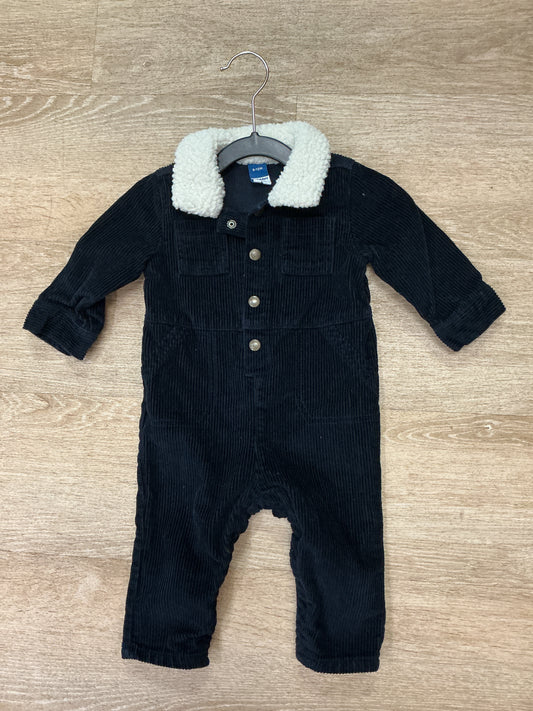 6-12m Navy Corduroy Romper