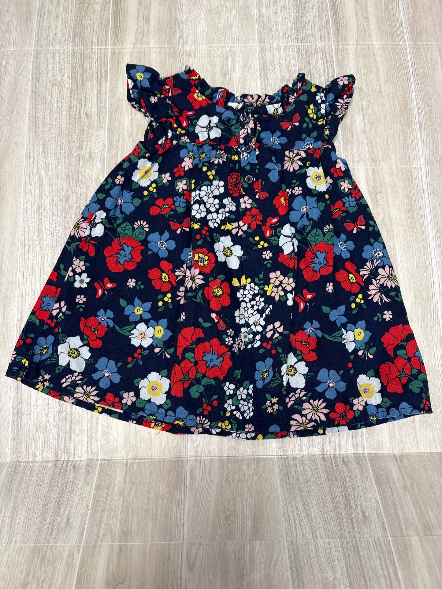 12-18m Baby Gap Navy Multi Floral Button Dress
