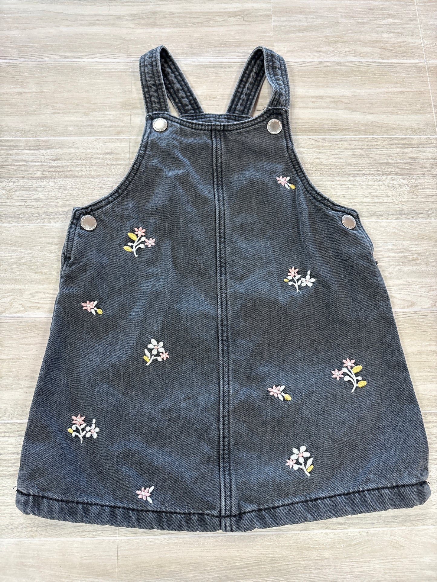 18m Charcoal Grey Floral Overall Denim Dress