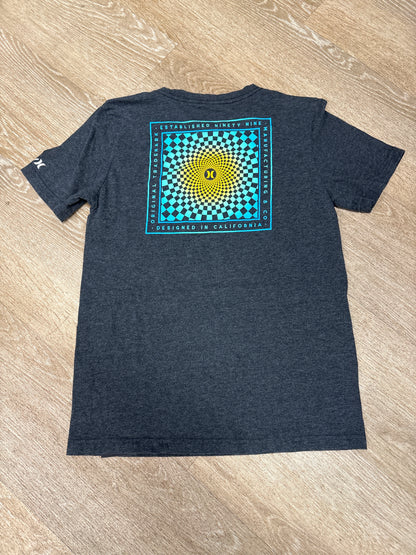 12 Hurley Charcoal Grey Blue Graphic Tee