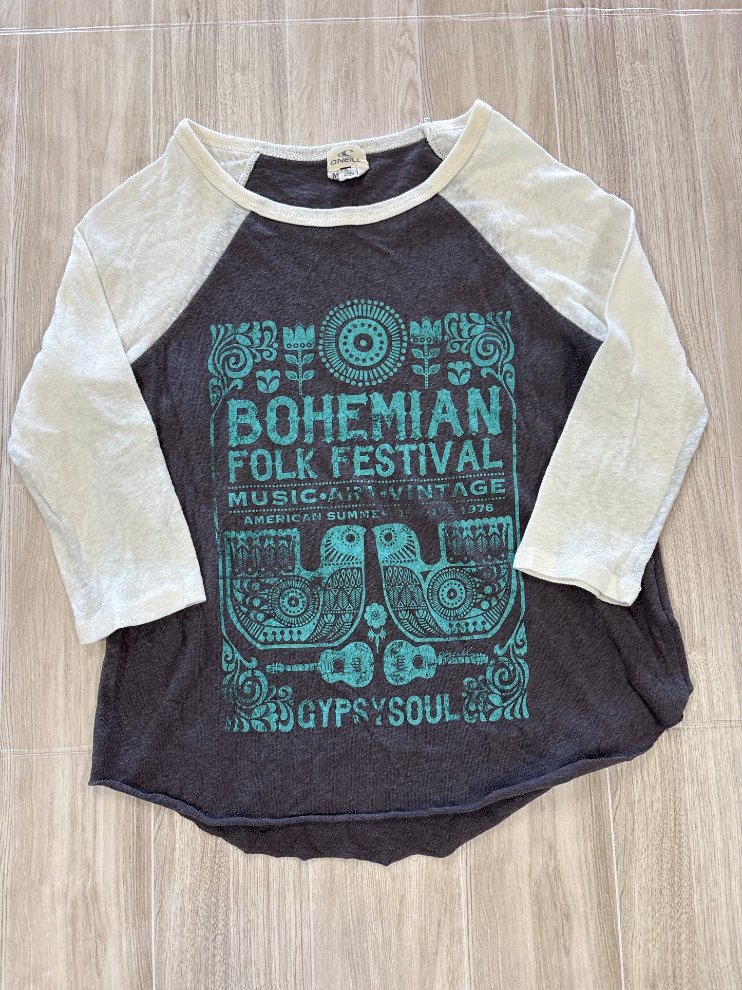 7/8 O'Neill Grey/White Bohemian Graphic Tee